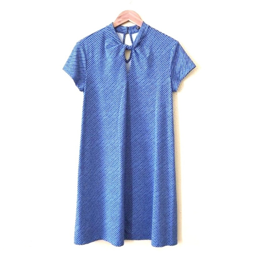 J. MCLAUGHLIN Dress Catalina Cloth Twisted Keyhole Neckline, blue